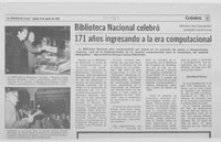 Biblioteca Nacional celebró 171 años ingresando a la era computacional