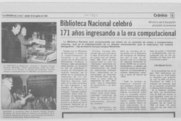 Biblioteca Nacional celebró 171 años ingresando a la era computacional