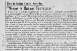 Fantasmas viejos y nuevos de Enrique Campos Menéndez