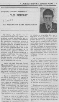 Enrique Campos Menéndez, "Los pioneros"