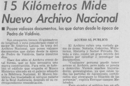 15 kilómetros mide nuevo Archivo Nacional