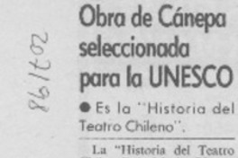 Obra de Cánepa seleccionada para la UNESCO