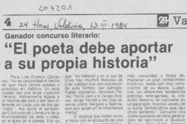 "El Poeta debe aportar a su propia historia"