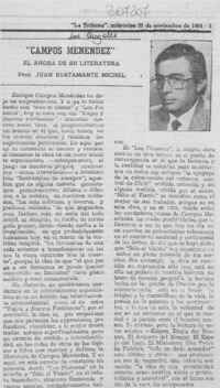 Campos Menéndez, el ahora de su literatura