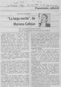"La larga noche", de Mariana Callejas