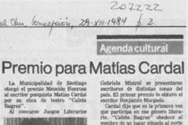 Premio para Matías Cardal