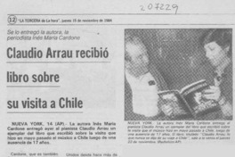 Claudio Arrau recibió libro sobre su visita a Chile