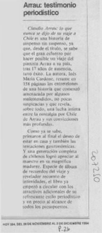 Arrau, testimonio periodístico