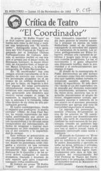 "El coordinador"  [artículo] Carola Oyarzún L.