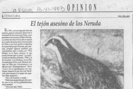 El tejón asesino de los Neruda  [artículo] Poli Délano.