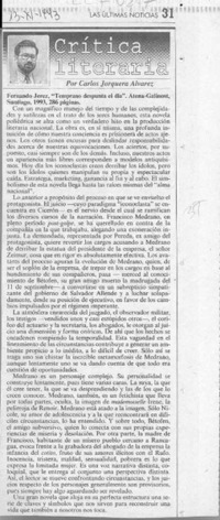 Fernando Jerez, "Temprano despunta el día"  [artículo] Carlos Jorquera Alvarez.