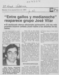 Entre gallos y medianoche, reaparece grupo José Vilar