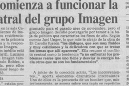 Esta noche comienza la "fábrica" teatral del grupo Imagen