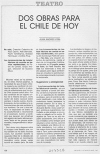 Dos obras para el Chile de hoy