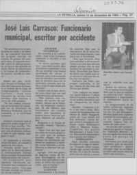 José Luis Carrasco, funcionario municipal, escritor por accidente