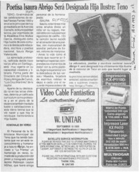 Poetisa Isaura Abrigo será designada Hija Ilustre, Teno  [artículo].