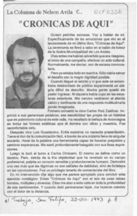 "Crónicas de aquí"  [artículo] Nelson Avila.