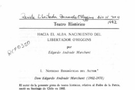 Hacia el alba, nacimiento del Libertador O'Higgins  [artículo].