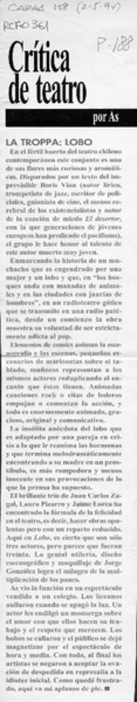 La Troppa, Lobo  [artículo] As.