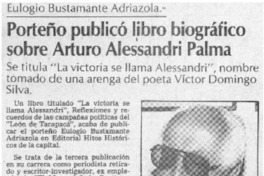 Porteño publicó libro biográfico sobre Arturo Alessandri Palma