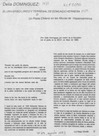 El universo lírico y terrenal de Edmundo Herrera