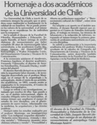 Homenaje a dos académicos de la Universidad de Chile