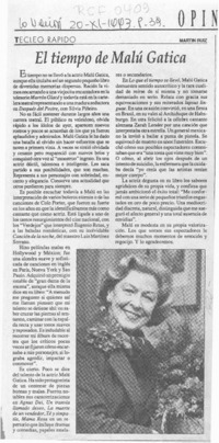 El tiempo de Malú Gatica  [artículo] Martín Ruiz.