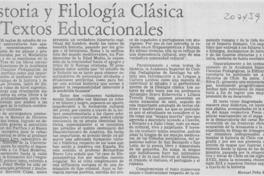 Historia y filología clásica en textos educacionales