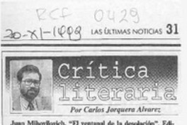 Juan Mihovilovich, "El ventanal de la desolación"