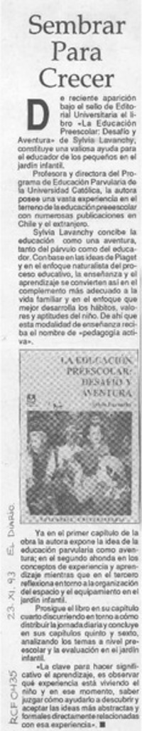 Sembrar para crecer  [artículo].