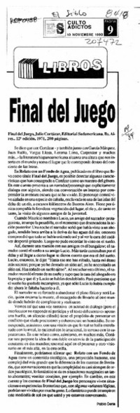 Final del juego  [artículo] Pablo Denis.