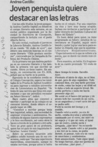 Joven penquista quiere destacar en las letras