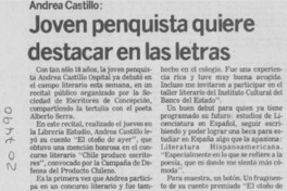 Joven penquista quiere destacar en las letras