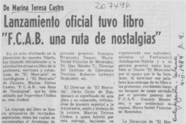 Lanzamiento oficial tuvo libro "F.C.A.B. una ruta de nostalgia"