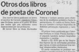 Otros dos libros de poeta de Coronel