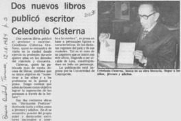 Dos nuevos libros publicó escritor Celedonio Cisterna