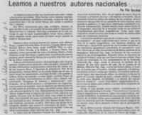 Leamos a nuestros autores nacionales