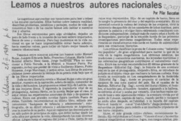 Leamos a nuestros autores nacionales