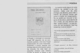 "Tres mujeres en la poesía chilena"