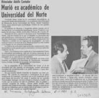 Murió ex académico de Universidad del Norte