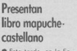 Presentan libro mapuche-castellano