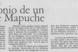"Testimonio de un cacique mapuche"