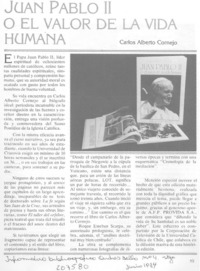 "Juan Pablo II o el valor de la vida humana"