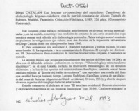 Diego Catalán, "Las lenguas circunvecinas del castellano"  [artículo].