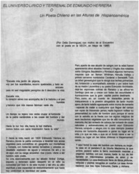 El universo lírico y terrenal de Edmundo Herrera