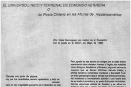 El universo lírico y terrenal de Edmundo Herrera
