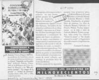 "Conociendo a Gabriela Mistral, su vida y su obra"  [artículo] Consuelo Fernández.