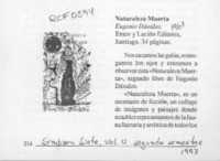 Naturaleza muerta  [artículo] Horacio Eloy.