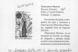 Naturaleza muerta  [artículo] Horacio Eloy.