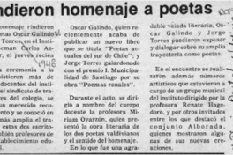Rindieron homenaje a poetas  [artículo].